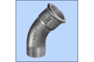 zwart malleable bocht 45gr....